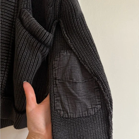 Free People We The Free Charcoal Knit Cardigan sz S - Picture 2 of 7
